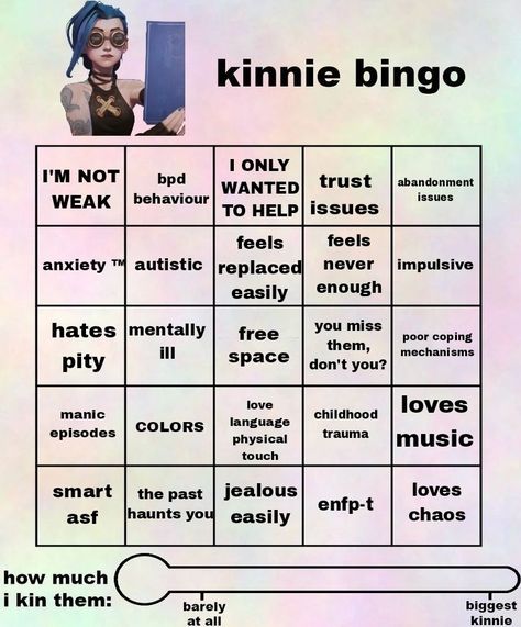 arcane kinnie bingo jinx kinnie bingo Bingo Meme, Jinx Kinnie, Friend Bingo, Fun Templates, Kinnie Bingo, Only Friends, Get Jinx, Bingo Template, Enfp T