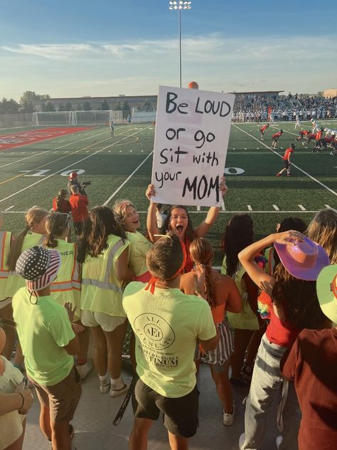 Neon Posters Football, Neon Theme Football Game Signs, Friday Night Football Themes, Neon Football Game Theme Signs, Football Student Section Signs, Neon Night Football High Schools, Friday Night Football Game Outfit, Football Game Signs Student Section, Neon Student Section