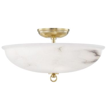 Somerset Semi Flush Mount | Hudson Valley Lighting at Lightology Mark D Sikes, Focus Light, Hudson Valley Lighting, Ceiling Lighting, Diffused Light, Aged Brass, Flush Mount Ceiling, Hudson Valley, Ceiling Light Fixtures