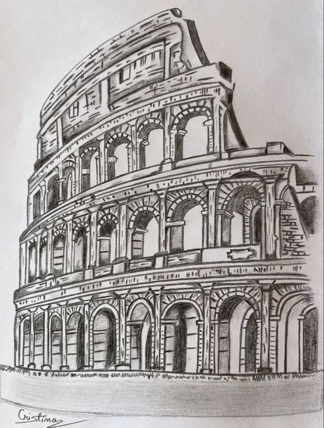 Drawing pencil sketch Colosseum Drawing, Italy Sketches, Rome Architecture, Architecture Journal, London Drawing, Fruit Art Drawings, Rome Colosseum, Rome Art, Architecture Drawing Sketchbooks