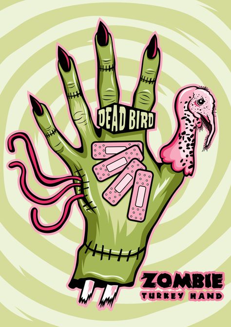 Sourpuss' First Ever Hand Turkey Contest! / Sourpuss Clothing Blog ... Hand Turkey Drawing Ideas, Hand Turkey Ideas, Hand Turkey Drawing, Hand Turkeys, Hand Turkey, Turkey Drawing, Zombie Pin Up, Zombie Game, Turkey Ideas