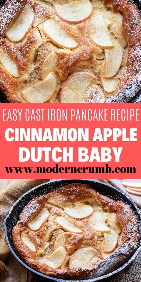 Cast Iron Pancake Recipe, Apple Cinnamon Dutch Baby, Cast Iron Pancakes, Apple Dutch Baby, Cinnamon Pancakes Recipe, Dutch Baby Pancake Recipe, Dutch Baby Recipe, Honey Crisp, Baby Pancakes