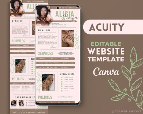 Excited to share the latest addition to my #etsy shop: Acuity Esthetician, MUA Acuity Scheduling Template, Acuity Template PMU, DIY Booking Site, Acuity Temp, Policy Template Acuity https://etsy.me/3psdWID #pink #brown #acuityesthetician #acuitytemp #muaacuity #acuity Acuity Website Design, Acuity Booking Site, Scheduling Template, Policy Template, Booking Website, Booking Sites, Esthetician, Pink Brown, Website Design