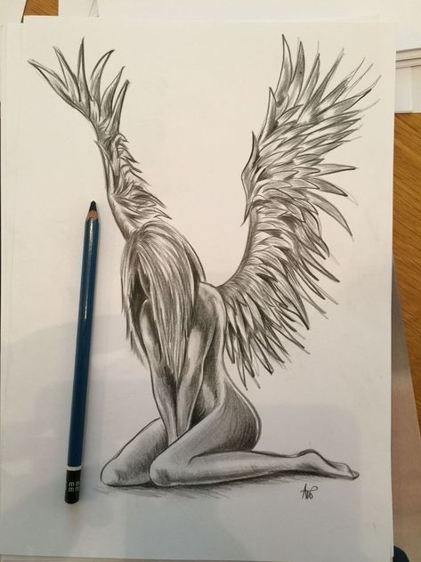 Angel Tattoo Drawings, Drawing Angel, Tattoo Pencil, Cat Tattoos, Angel Drawing, Meaningful Drawings, Art Sketches Pencil, Celtic Tattoos, Tattoo Art Drawings