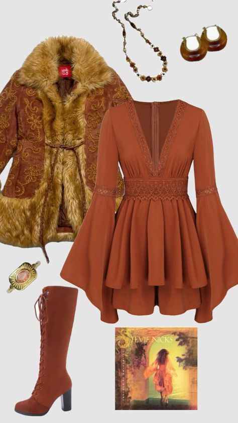 70s boho penny lane inspired outfit #outfitinspo #vintage #boho #hippie #pennylane #70s 70s Thrifted Outfits, 70s Christmas Outfit, 1970s Inspired Outfits, 70s Outfit Aesthetic, Hippie Fall Outfits, 70s Outfits Disco, Vintage 70s Clothes, 70s Fall Fashion, 70s Hippie Outfits