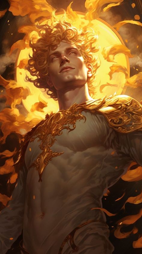 God Apollo Art, Greek God Painting, Greek Mythology Apollo, Apollo Mythology, Apollo And Hyacinth, Apollo Greek Mythology, Apollo Aesthetic, Sky God, Apollo Greek