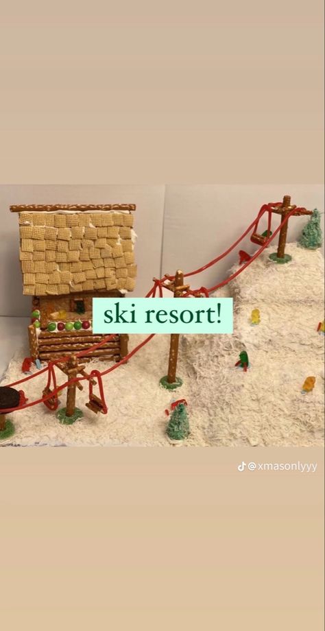 Homemade Gingerbread House, Cool Gingerbread Houses, Ginger House, Ski Lodge, Ski Resort, House Inspiration, Gingerbread House, Christmas Food, Gingerbread