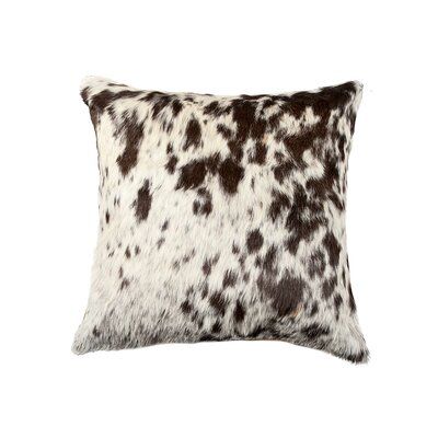 Union Rustic Coffelt Throw Pillow Color: Chocolate White Cleaning Naturally, Cowhide Decor, Cowhide Pillow, Farmhouse Inspired Decor, Animal Print Pillows, Leather Throw Pillows, Cowhide Pillows, Linen Bedroom, Large Pillows