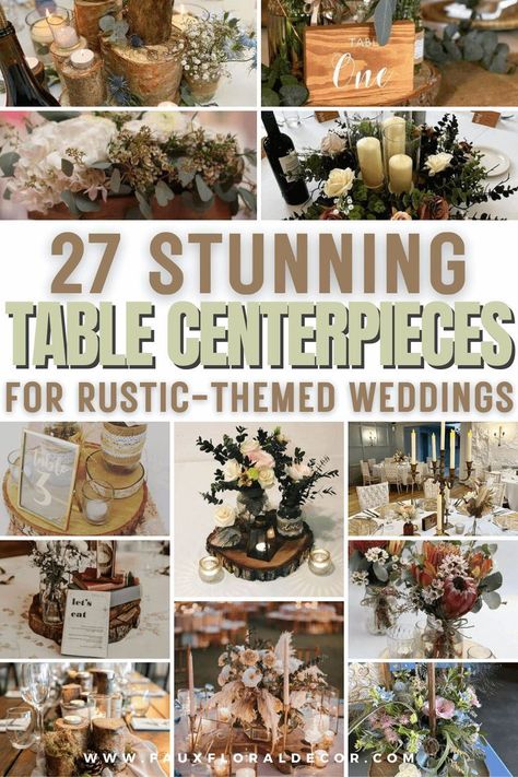 27 Rustic Wedding Table Centerpiece Ideas To Inspire You Rustic Anniversary Decor, Rustic Reception Table Decor, Wedding Decor Rustic Elegant, Rustic Wedding Centerpieces Diy, Rustic Wedding Table Centerpieces, Rustic Centerpiece Wedding, Country Table Centerpieces, Western Wedding Centerpieces, Rustic Wedding Decor Centerpieces