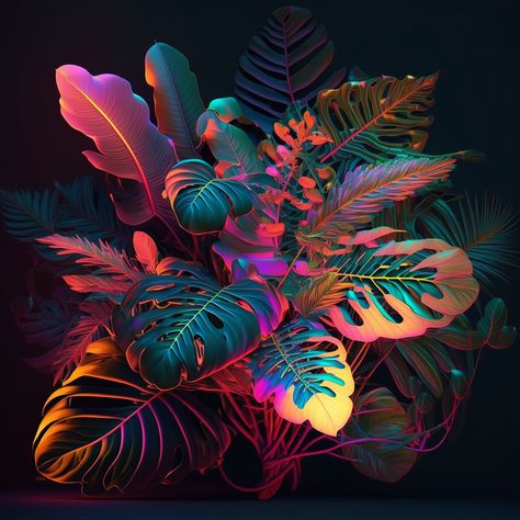 Neon Plants, Beats Wallpaper, Nature Photography Trees, Neon Jungle, Neon Noir, Modern Graphic Art, Jungle Art, Neon Printing, Abstract Iphone Wallpaper