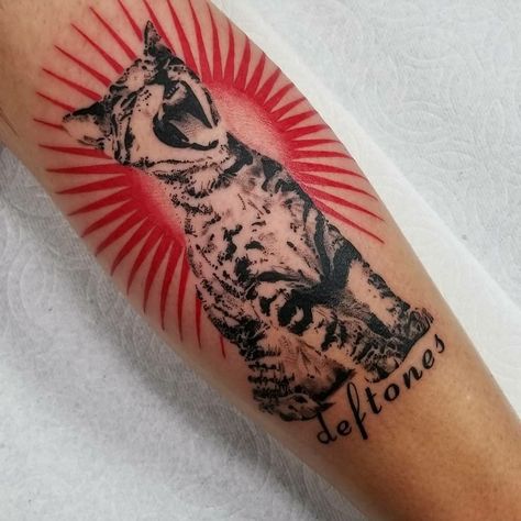 Tattoo Ideas Deftones, Deftones Cat Tattoo, Ohms Tattoo Deftones, Deftones Inspired Tattoo, Tattoos Deftones, Deftones Tattoo Ideas, Deftones Tattoos, Deftones Drawing, Deftones Tattoo