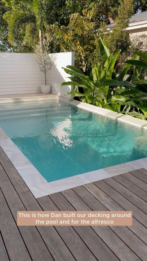 Alfresco Decking, Small Backyard Design Layout, Dream Backyard Pool, Outdoor Pool Area, Backyard Design Layout, Pool Landscape Design, Small Pool Design, Backyard Pool Landscaping, Diy Pool