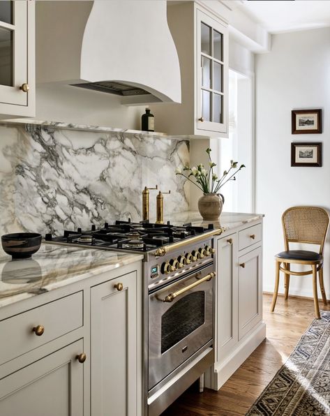 Cream Kitchen Cabinets With Marble Countertops, Cream Antiqued Cabinets, Antiqued Cream Kitchen Cabinets, Glazed Cabinets Kitchen Cream, Cream Mitchen Cabinets, Cream Kitchens, Ivory Kitchen Cabinets, Cream Colored Kitchen Cabinets, Greige Kitchen Cabinets