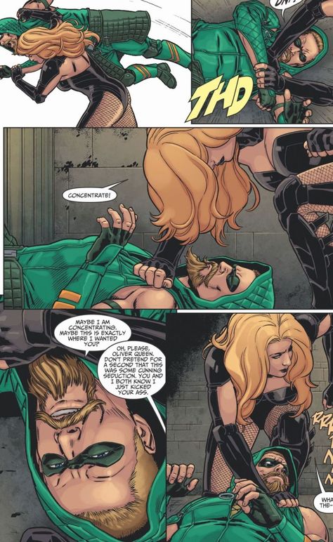 green arrow spars with black canary Black Canary Costume, Black Canary Comic, Green Arrow Comics, Injustice Gods Among Us, Dinah Laurel Lance, Arrow Black Canary, Lance Black, The Creeper, Harley Quinn Comic