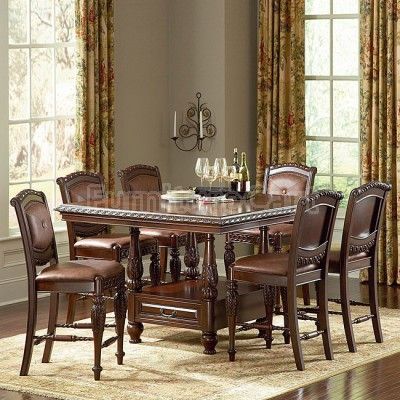 Antoinette Counter Height Dining Room Set Counter Height Dining Table Set, Round Pedestal Dining, Round Pedestal Dining Table, Gathering Table, Round Dining Room, Dinette Sets, Traditional Dining Room, Counter Height Dining Table, Counter Height Dining Sets