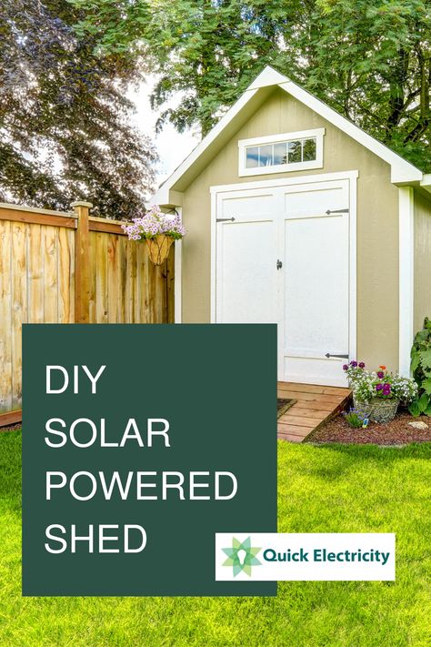 Learn how to install a solar panel system on your shed. Solar Powered Shed, Shed With Solar Panels, Shed Solar Power Diy, Diy Solar Panels For Electricity, Tiny Pool House, Solar Garage, Solar Shed, Solar Diy, Diy Solar Power System