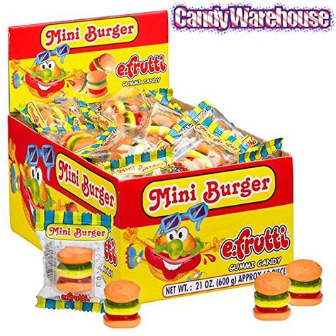 Amazon.com : Gummy Mini Burgers Candy 60 Piece Box : Grocery & Gourmet Food Mini Cheese Burgers, Gummy Burgers, Cheese Burgers, Wholesale Candy, Bulk Candy Store, Burger Box, Candy Videos, Stall Design, Mini Brands