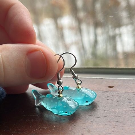 Blue Whale shark earrings Whale Shark Keychain, Blue Whale Shark, Shark Keychain, Shark Earrings, Whale Shark, Blue Whale, Shop Earrings, I Want, Shop My