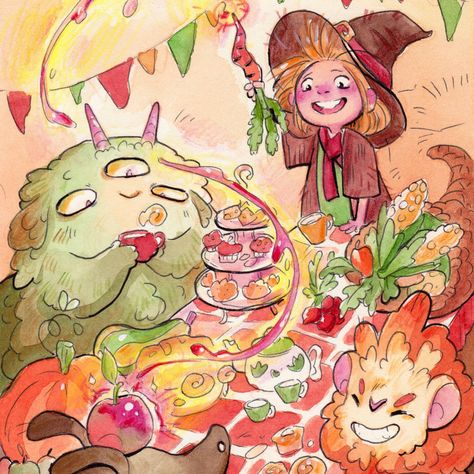 Dina Norlund on Instagram: “Here is this months Patreon Postcard! Super cute and super fun, the theme was Autumn Magic. If you want this limited postcard become a…” Dina Norlund, Inspiring Artists, Style Types, Amazing Artists, Character Sheets, Creating Texture, Autumn Magic, Textured Artwork, Watercolor Inspiration