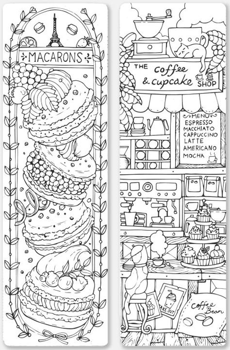 Bookmarks Coloring Pages, Bookmarks To Color For Adults, Coloring Page Bookmarks, Bookmark Coloring Pages Free Printable, Free Printable Bookmarks To Color, Bookmark Coloring Pages, Dessert Coloring Pages, Colouring Bookmarks, Bookmark Coloring