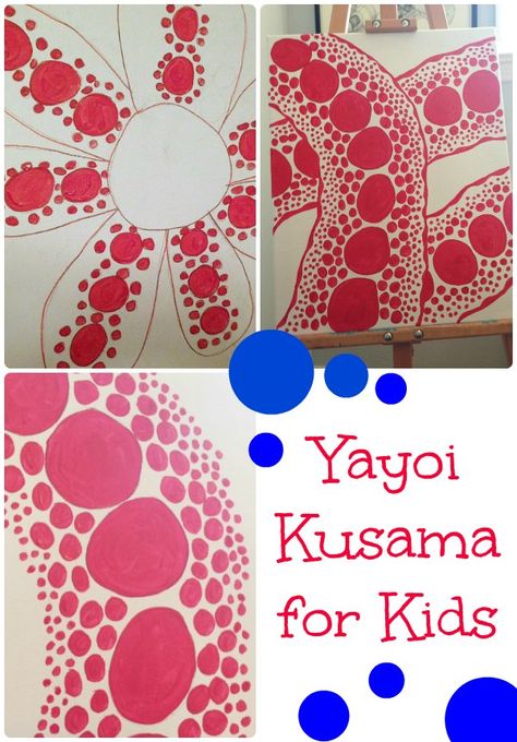 Yayoi Kasuma with Kids - Explore the work of Japanese contemporary artist Yayoi Kasuma with kids - create a Kasuma inspired piece of art. Yayoi Kasuma, Polka Dot Art, Art Project For Kids, 3rd Grade Art, Project For Kids, Art Lessons For Kids, Elementary Art Projects, Homeschool Art, Art Lessons Elementary