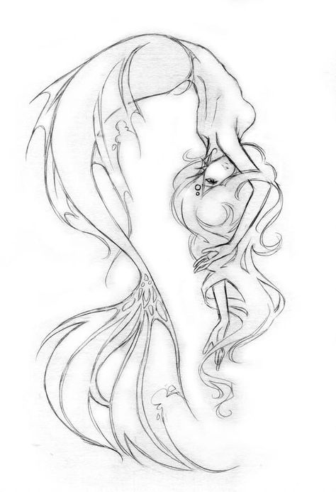 Mermaid Sketch, Mermaid Pose, Mermaid Artwork, Mermaid Drawings, Mermaid Tattoo, Mermaid Tattoos, Mermaid Art, A Pencil, Art Poses