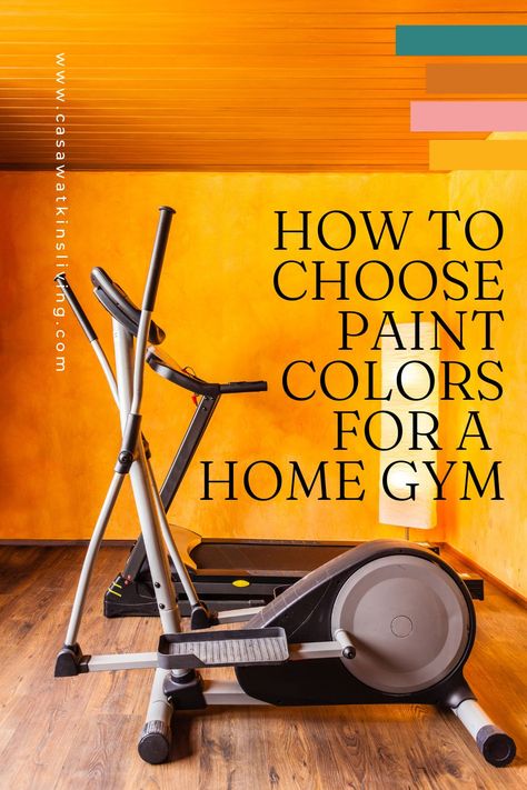 How to choose paint colors for a home gym for the best workout! – Casa Watkins Living Home Gym Painting Ideas, Paint Colors For Workout Room, Home Gym Wall Decor Paint Colors, Exercise Room Paint Colors Home Gyms, Home Gym Color Ideas, Basement Gym Colors, Gym Room Color Ideas, Garage Gym Wall Color, Best Home Gym Paint Colors