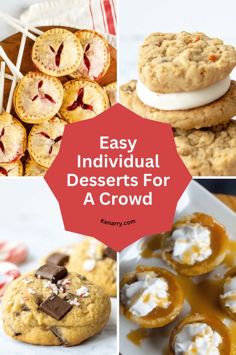 Whether you're hosting a holiday party or bringing enough desserts to share, these easy individual desserts for a crowd are perfect! They don't need to be cut or served; they are ready to go. Check out the list at Ideas for the Home by Kenarry. Dessert To Bring To A Party, Shortbread Bites, Affogato Recipe, Chocolate Mousse Cups, Oreo Cheesecake Bites, Mini Carrot Cake, Mocha Cookies, Homemade Hot Cocoa, Pie Pops