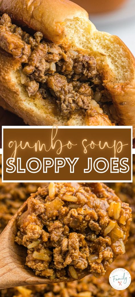 Gumbo Burger Recipe, Chicken Gumbo Soup Sloppy Joes, Sloppy Joes With Gumbo Soup, Maidrites With Chicken Gumbo Soup, Sloppy Joes With Cream Of Chicken Soup, Sloppy Joe With Chicken Gumbo Soup, Gumbo Sloppy Joe Recipe, Sloppy Joe Recipe With Chicken Gumbo, Cajun Sloppy Joes