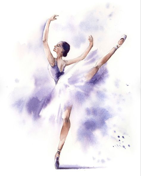 Dance Watercolor, Art Ballerina, Ballet Painting, Art Ballet, Ballerina Wall Art, Ballerina Painting, Dancer Painting, Ballerina Art, Dancers Art