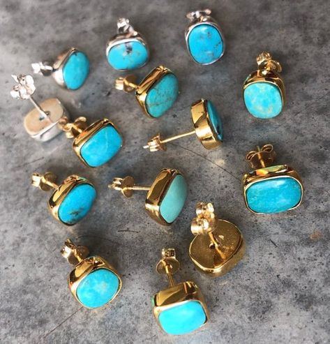 Turquoise earrings turquoise jewelry boho earrings silver | Etsy Turquoise Jewelry Boho, Blue Bedrooms, Best Jewellery Design, Turquoise Stud Earrings, Earrings Turquoise, Southwestern Jewelry, Ear Rings, Turquoise Rings, Women's Jewelry And Accessories