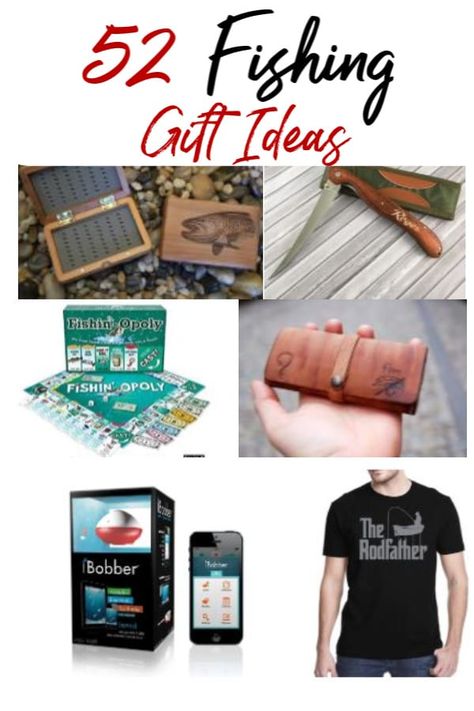 Finding fishing gift ideas can be hard if your fisherman already has everything. That's where these 52 fishing gifts come into play. They're perfect for any outdoors man (or woman!)! Fishing Gifts For Grandpa, Fishing Birthday Gift Ideas For Men, Fisherman Gift Basket, Ice Fishing Gifts For Him, Gifts For Fisherman Christmas, Gifts For Fishing Lovers, Fisherman Gift Ideas, Fishing Basket Ideas For Men, Fishing Gifts For Boyfriend