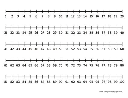 Numberline Printable Free 0-100, Number Line Printable Free, Printable Number Line, Math Worksheets For Kids, Free Kindergarten Printables, Free Printable Paper, Counting To 100, Guided Reading Lessons, Mathematics Worksheets