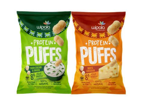 Introducing this amazing 6-pack combo that contains your new favorite plant protein snack! Our new Salty Sour Cream & Onion and White Cheddar Protein Puffs are tasty, crunchy and all-natural snacks. Never fried, they have 8g of plant-protein and they are only made from clean ingredients. Are you looking for the best flavor mix for your healthy lifestyle? Our Protein Puffs are ideal for you at all times. Puff Snacks, Product Packing Ideas, Puff Packaging Design, Snacks Design, Healthy Snacks Packaging, Snack Design, Snacks Packaging Design, Snacks Packaging, Food Packaging Ideas