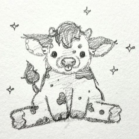 #sketching . . . . #cute Cow Sitting Drawing, Cow Crafts For Adults, Cute Cow Sketch, Spirits Illustration, How To Draw A Cow, Cute Cow Drawings, Cute Drawing Inspiration, Cow Drawing Cute, Cute Pencil Drawings