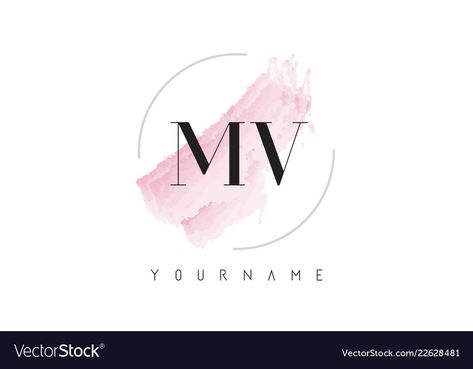 Mb Logo, Planner Logo Design, V Logo Design, N Logo Design, Pink Brush, Watercolor Lettering, Name Wallpaper, Boutique Logo, Letter Logo Design