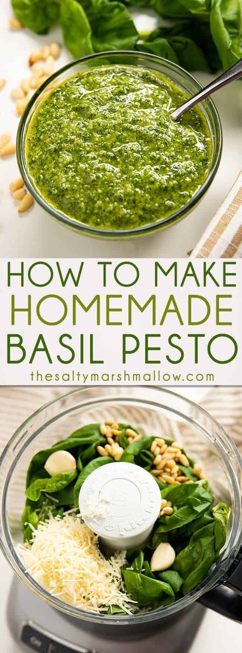 Homemade Basil Pesto, Homemade Pesto Recipe, Basil Pesto Recipes, Basil Recipes, Garlic Cheese, Homemade Pesto, Olive Oils, Pesto Recipe, Cooking Classy