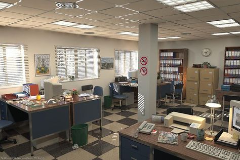 90s Office Police Department Office, Office Reference, Business Address, Office Meeting Room, Retro Office, Office Office, Office Layout, Vintage Office, Office Set