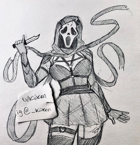 Scream Fanart, Ghostface Dbd, Screaming Drawing, Trip To Chicago, Creepy Drawings, Mask Drawing, Scary Movie Characters, Horror Characters, Art Drawings Sketches Creative