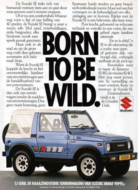 Suzuki Sj 410, Mini 4x4, Jimny Sierra, Geo Tracker, Jimny Suzuki, Suzuki Cars, Automobile Advertising, Suzuki Samurai, Brand Campaign