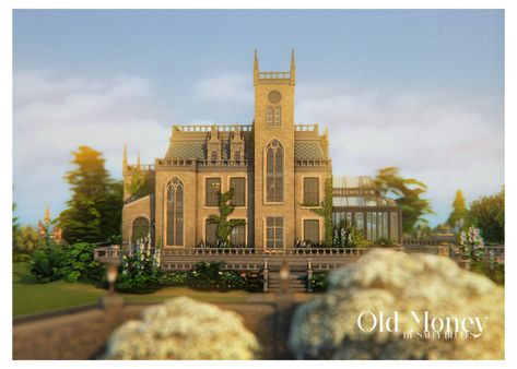 Vintage Mansion, Sims 4 Cottage, Castle Exterior, Old Money House, Sims 4 Decades Challenge, The Sims 4 Lots, Old Mansion, Sims 4 House Design, Casas The Sims 4