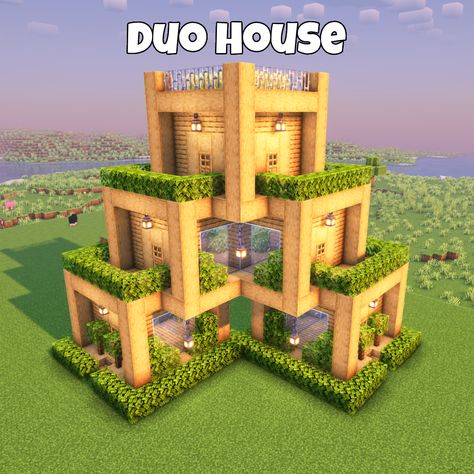 Minecraft Duo House Ideas, Duo Minecraft Houses, Duo House Minecraft, Shadow Craft, Minecraft Building Guide, Survival House, Minecraft Inspiration, Minecraft Inspo, Minecraft Creations