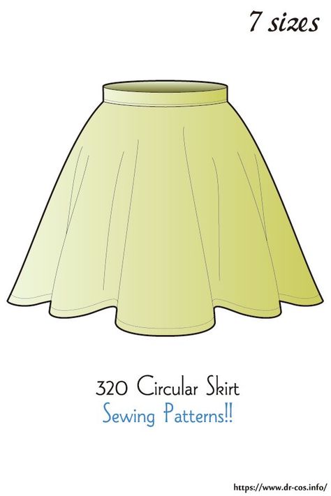 Skirt Sewing Patterns, 2000s Skirt, Unique Sewing Patterns, Sewing Patterns Skirt, Diy Skirts, Circular Skirt, Diy Pants, Cotton Blouse Design, Skirt Sewing Pattern