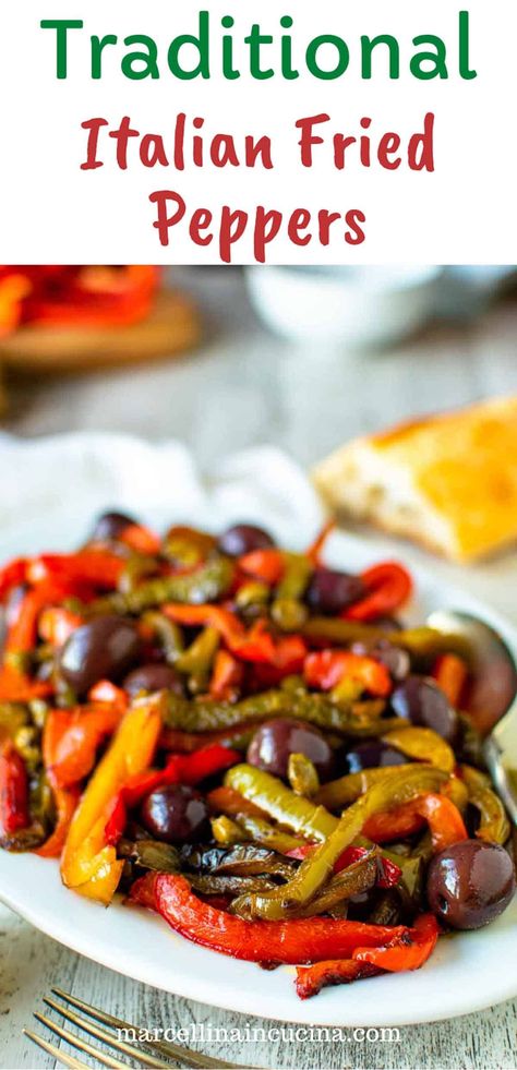 Italian Fried Peppers Recipe Fried Long Hot Peppers, Fried Green Peppers, Italian Fried Peppers, Fried Peppers Recipes, Sauted Peppers Recipes, Veal And Peppers Italian, Italian Frying Peppers Recipe, Italian Peppers And Onions, Fresh Peppers Recipes