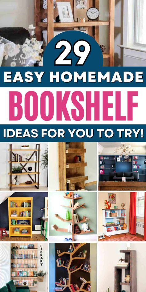 Building a bookshelf that is personalized and unique has never been easier, thanks to a variety of free DIY bookshelf plans. Build Corner Bookshelf, Diy Tall Narrow Bookshelf, Book Rack Ideas Small Spaces, Cool Bookshelf Ideas Small Spaces, Book Shelf Plans, Cool Bookshelves Small Spaces, Bookshelves Diy Easy, Bookcase Ideas For Small Spaces, Diy Book Storage Ideas