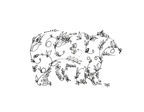 floral bear Floral Bear Tattoo, Bear Silhouette Tattoo, Zoo Ideas, Tattoo Floral, Bear Tattoos, Bear Silhouette, Drawing Animals, Bear Tattoo, In The Zoo