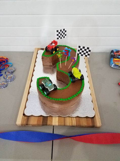 Number 3 Cake For Boys, 3 Monster Truck Cake, Monster Truck 2nd Birthday Cake, Number 3 Monster Truck Cake, Max D Monster Truck Cake, Small Monster Truck Cake, Number 3 Cake, Number 3 Cakes, Two Tier Monster Truck Cake