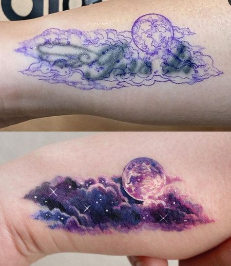 Cover Up Tattoos For Women, Sky Tattoos, Planet Tattoos, Galaxy Tattoo, Muster Tattoos, Amazing Tattoos, Gorgeous Tattoos, Different Tattoos, Body Modification