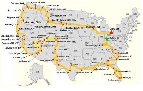 Some good stops for a cross-country road trip. Northern route - including Badlands National Park, Yellowstone, Mt Rushmore and Glacier National Park Road Trip Map, Mt Rushmore, Voyage New York, Cross Country Trip, Cross Country Road Trip, Badlands National Park, Us Road Trip, American Road Trip, Road Trippin