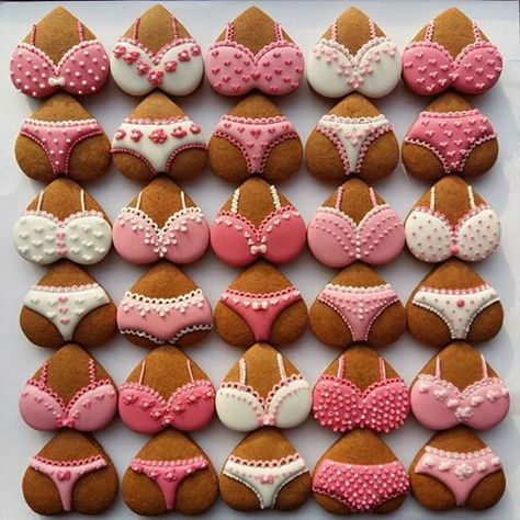 Bachelor Party Cookies, Bachelorette Desserts, Lingerie Cookies, Royal Iced Cookies, Diy Basket, Valentine Cookies, Cookies Decorated, Novelty Cakes, Iced Cookies